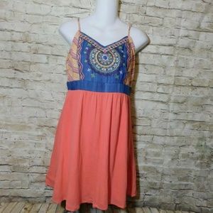 Flying Tomato Dress Medium Rayon Melon